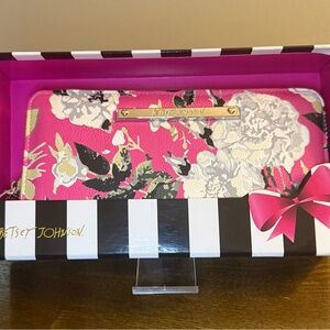 Betsey Johnson Pink and White Floral Wallet